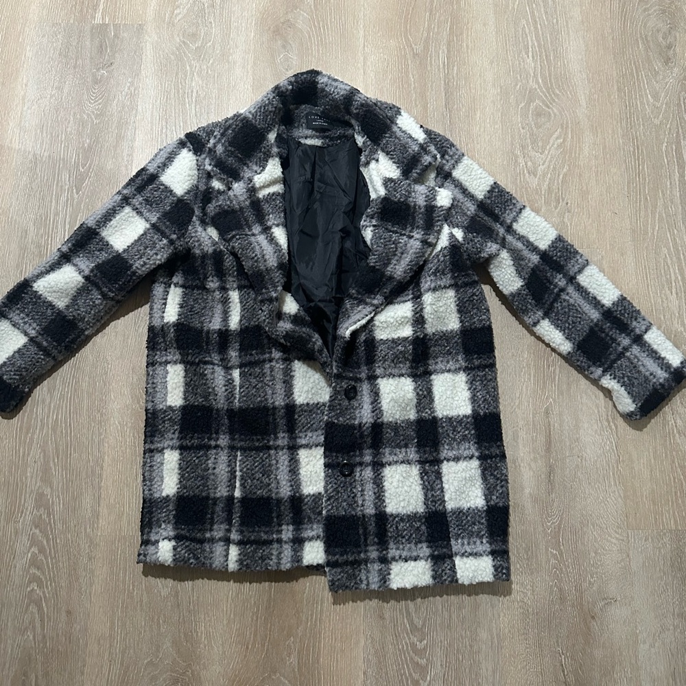 PLAID TEDDY COAT